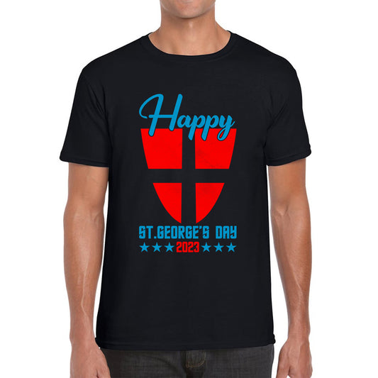 Happy St George's Day 2023 Saint George Cross Shield England Flag Religious Warriors St George Day Mens Tee Top