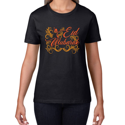 Happy Eid Mubarak Muslims Festival Islamic Religious Fasting Month Celebration Holy Month Womens Tee Top