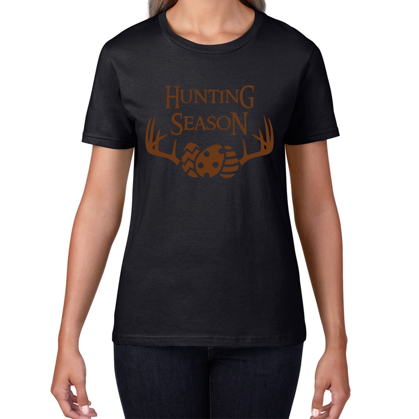 Easter Hunting Season Funny Easter Gift Rabbit Eggs Cute Bunny Deer Hunt Happy Easter Sunday Womens Tee Top