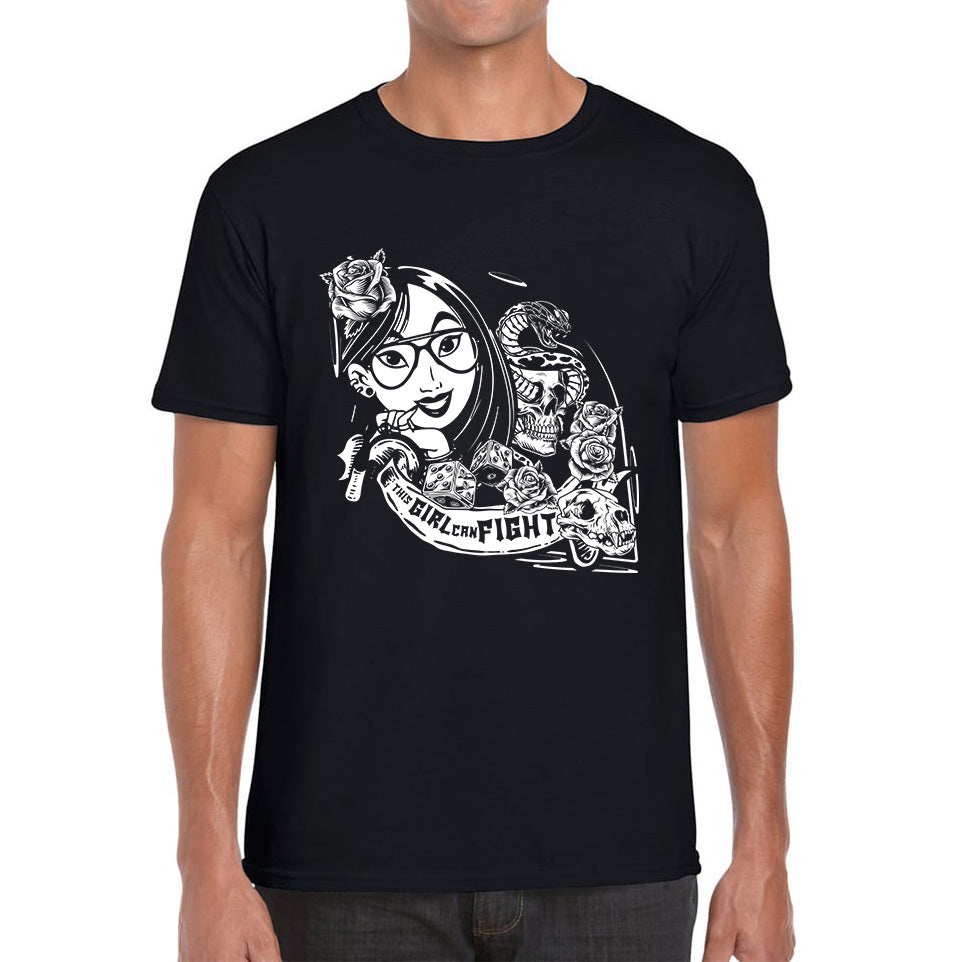 Punk Fashion Princess Molan Inspired a Girl Can Fight Rock Retro Movie Mens Tee Top