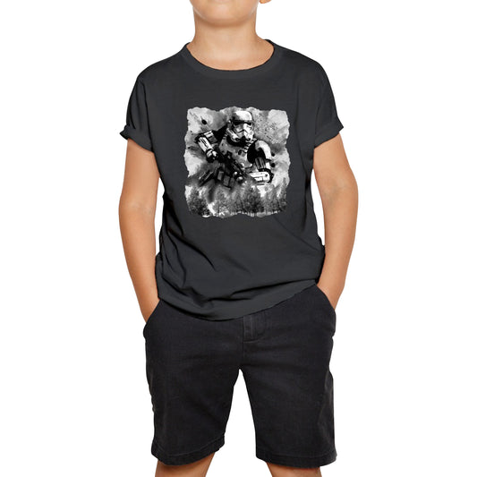 Hunter In The Forest Death Star Vintage Poster Graphic Movie Series Kids Tee