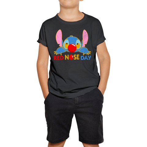 Disney Stitch Red Nose Day Kids Tee Top Ohana Red Nose Day Funny  Kids T Shirt. 50% Goes To Charity