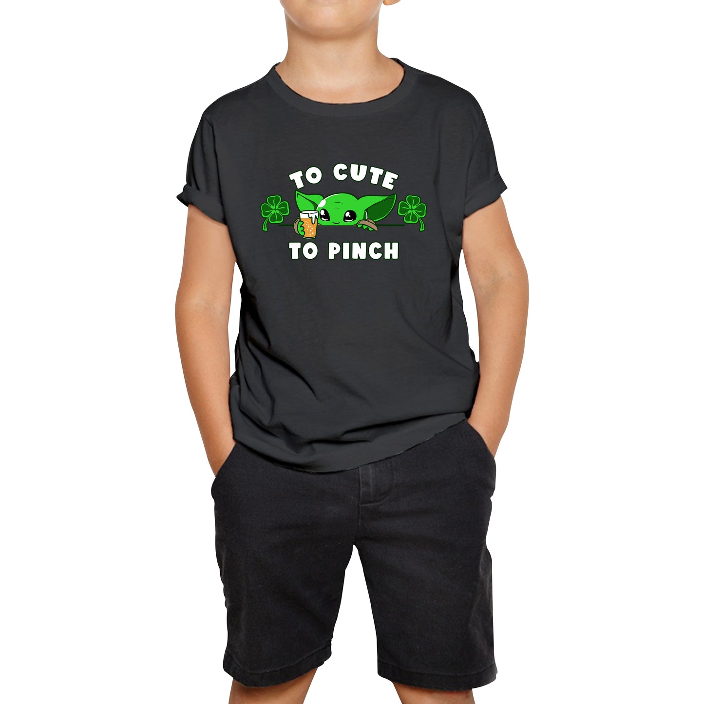 To Cute To Pinch Shamrock St Patrick's Day Green Irish Festival St Paddys Day Kids Tee