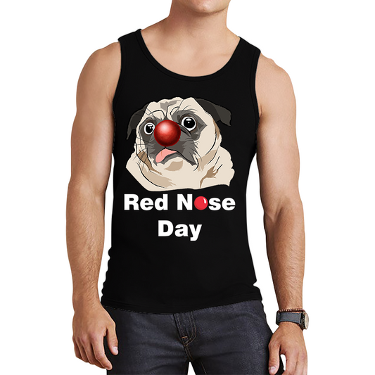 Pug Dog Red Nose Day Tank Top