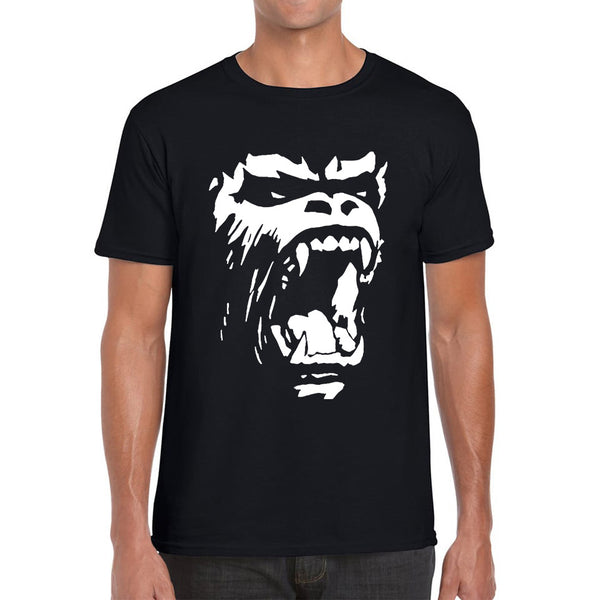 Gorilla Roar Angry Face Gym Workout Fitness Gym Clothing Workout Training Bodybuilding Mens Tee Top