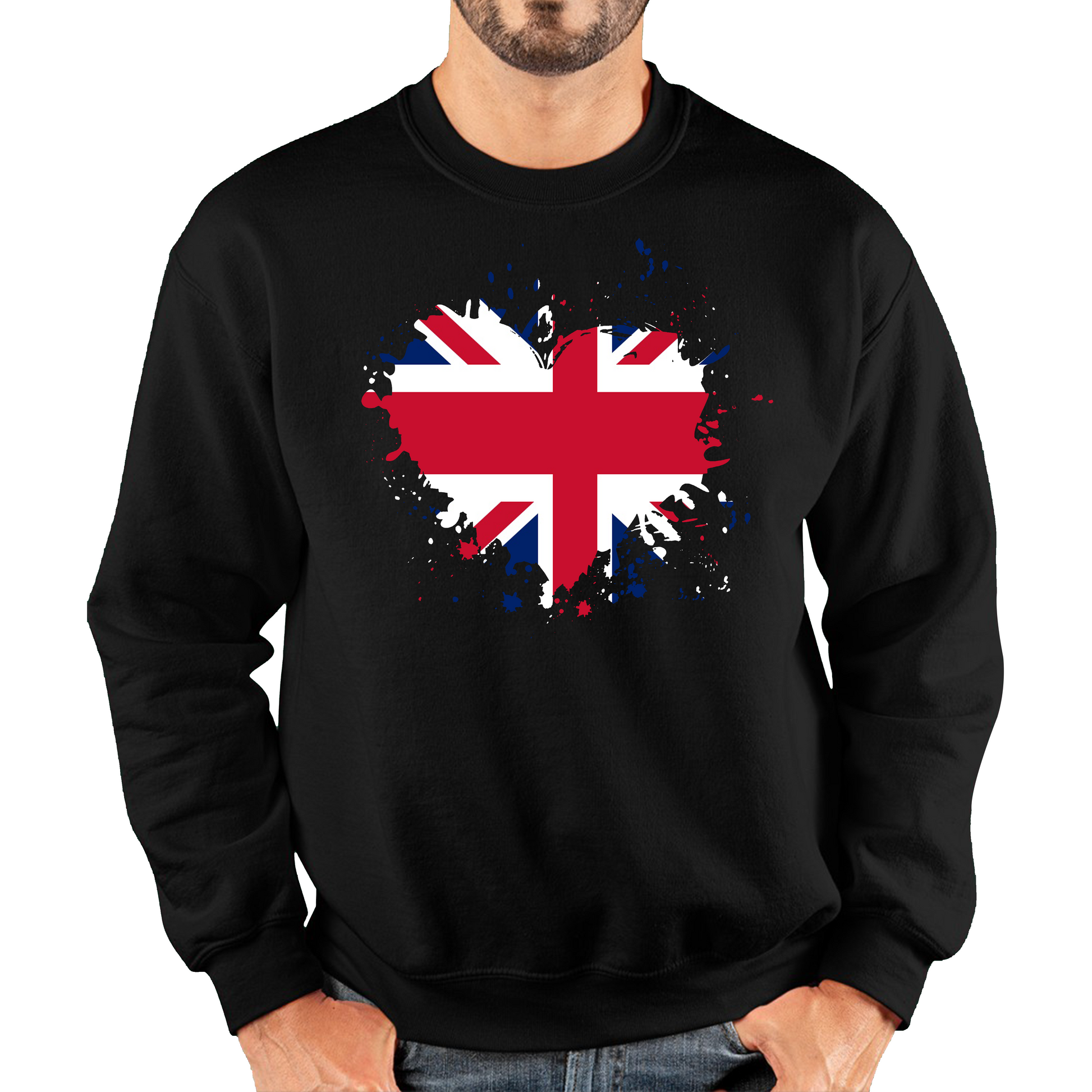 Union Jack Great Britain Heart Flag Sweatshirt