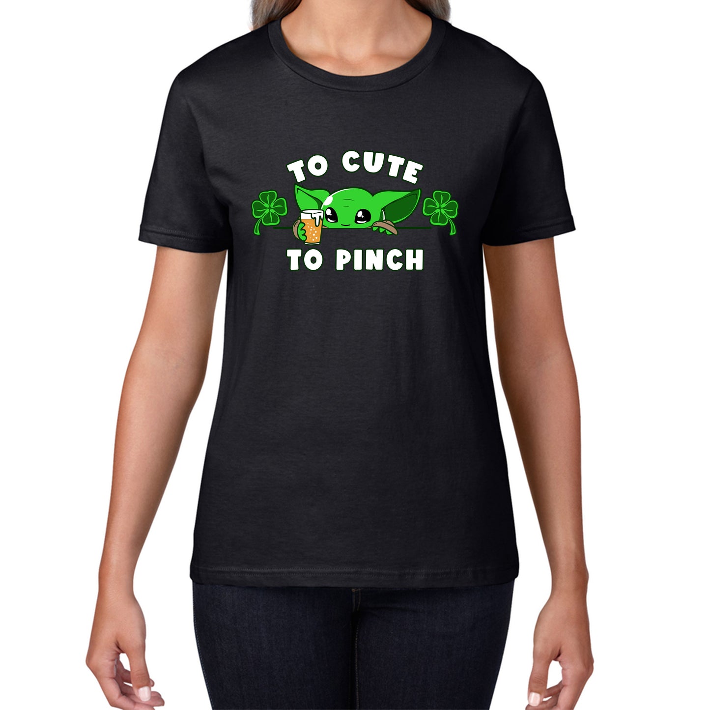 To Cute To Pinch Shamrock St Patrick's Day Green Irish Festival St Paddys Day Womens Tee Top
