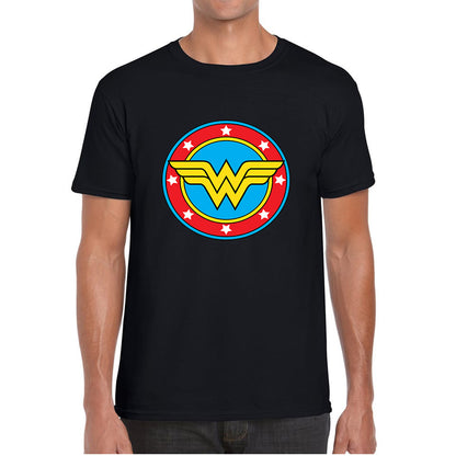 Wonder Woman Shield Logo Superhero Super Woman Wonder Girl Comic Book Character Mens Tee Top