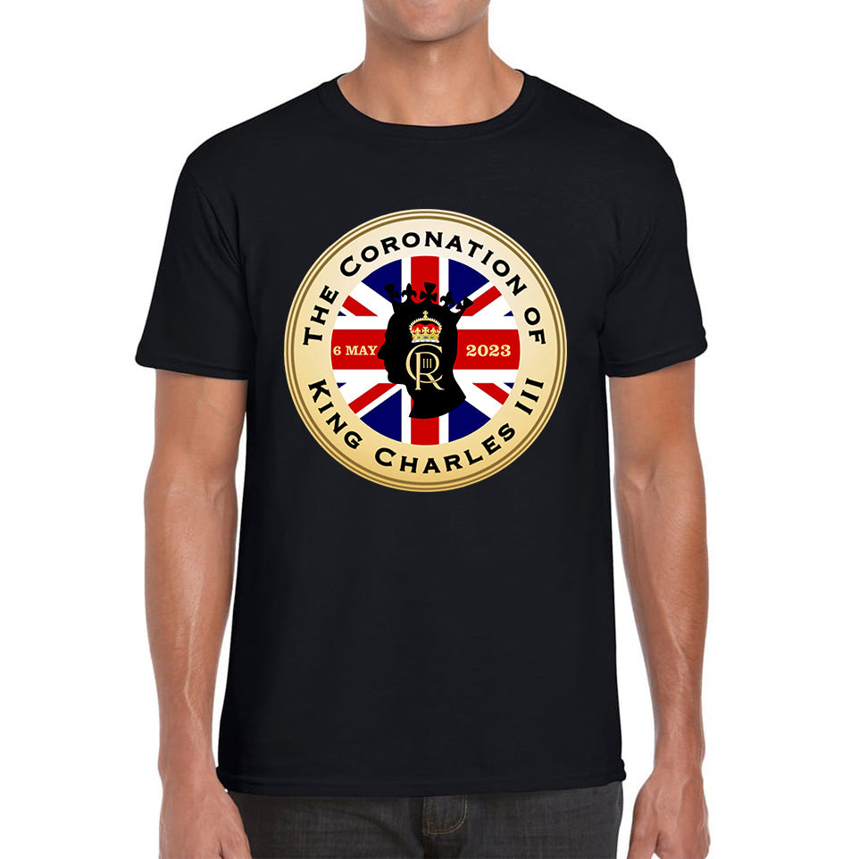 The Coronation Of King Charles III 6th May 2023 CR III Royal Crown United Kingdom Flag Mens Tee Top