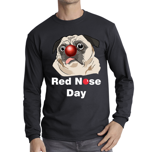 Pug Dog Red Nose Day T Shirt