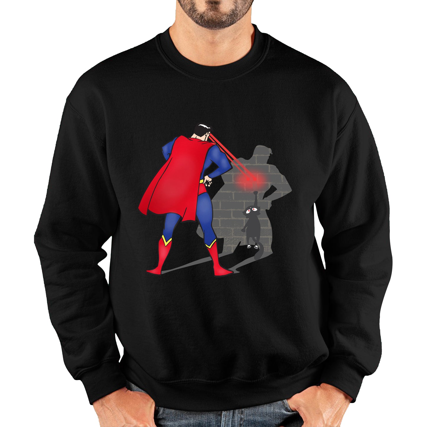 Bigman With Cat Funny Spider Cat Comics Black Cat Spider Movie Unisex Sweatshirt
