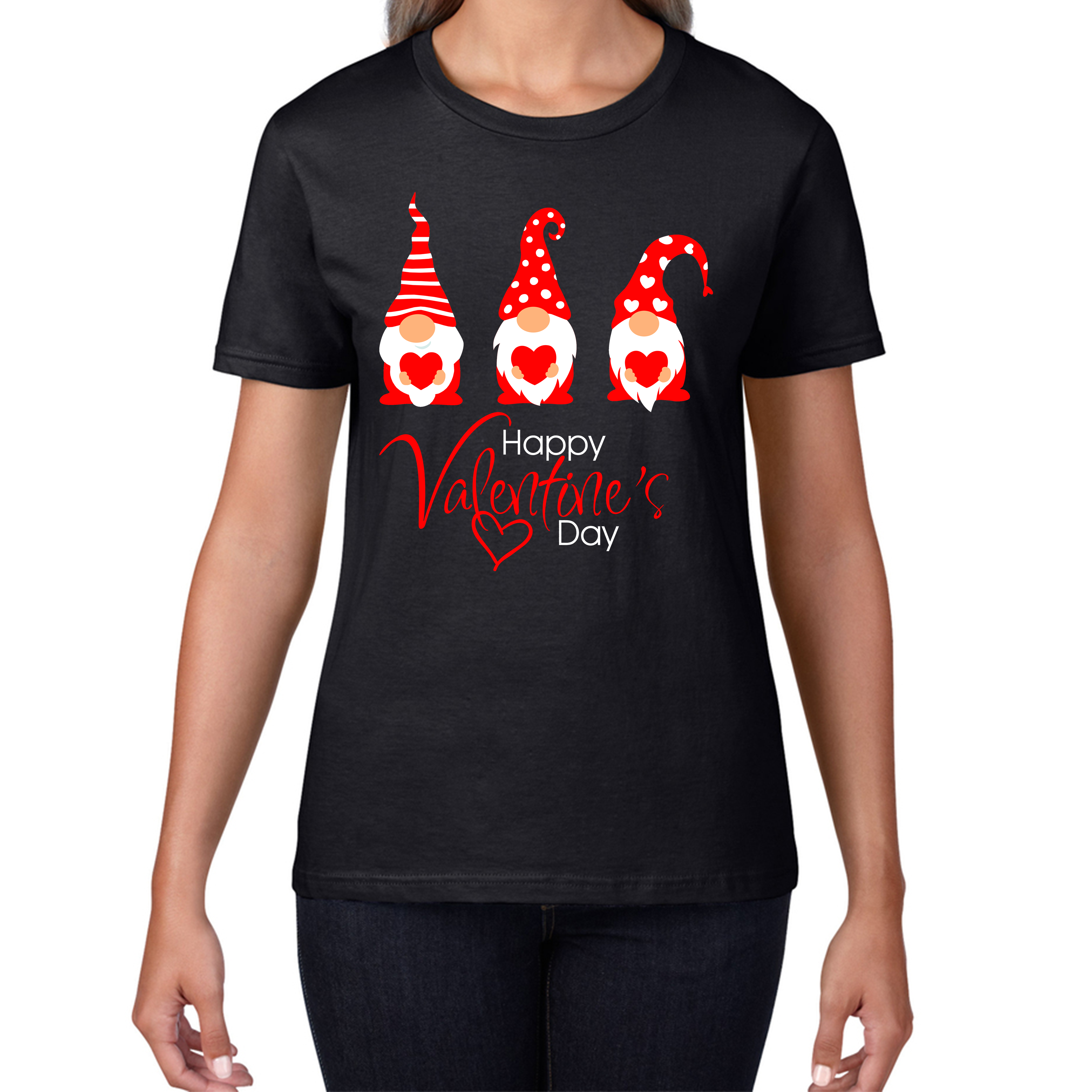 Happy Valentines Day Gnomes Ladies Top for Gnome Lovers Ladies T Shirt