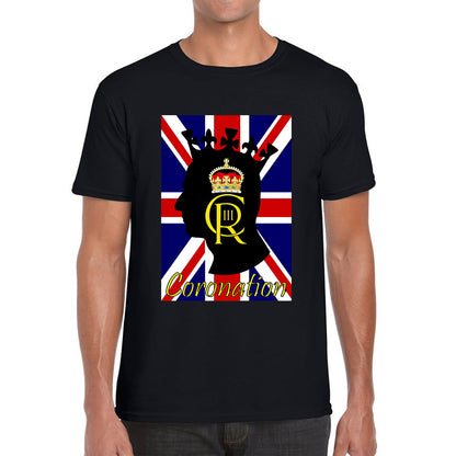 CR III Coronation Of King Charles III Royal Crown British Flag Great Britain Union Jack Mens Tee Top