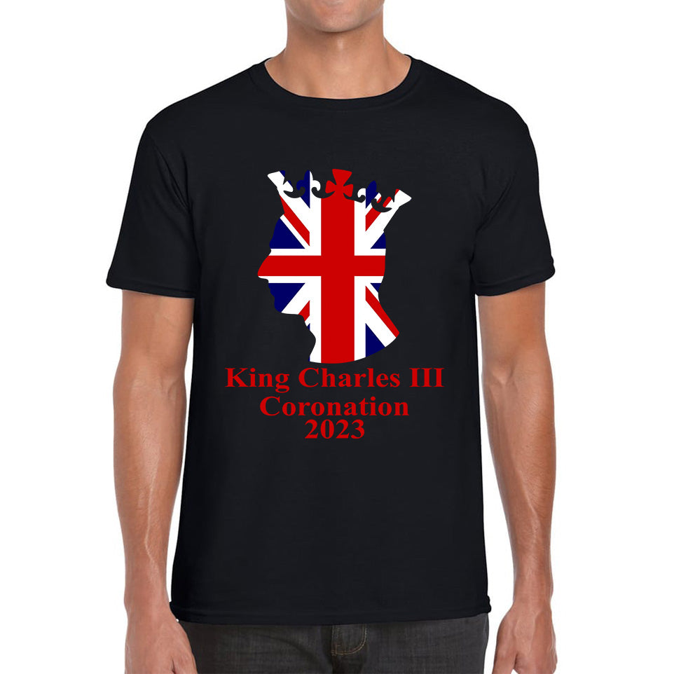 King Charles III Coronation 2023 United Kingdom King of England Royal Crown CR III His Majesty Mens Tee Top