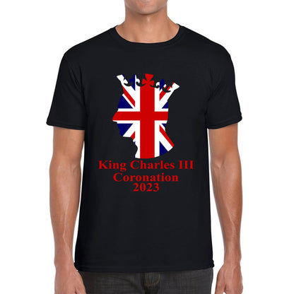 King Charles III Coronation 2023 United Kingdom King of England Royal Crown CR III His Majesty Mens Tee Top
