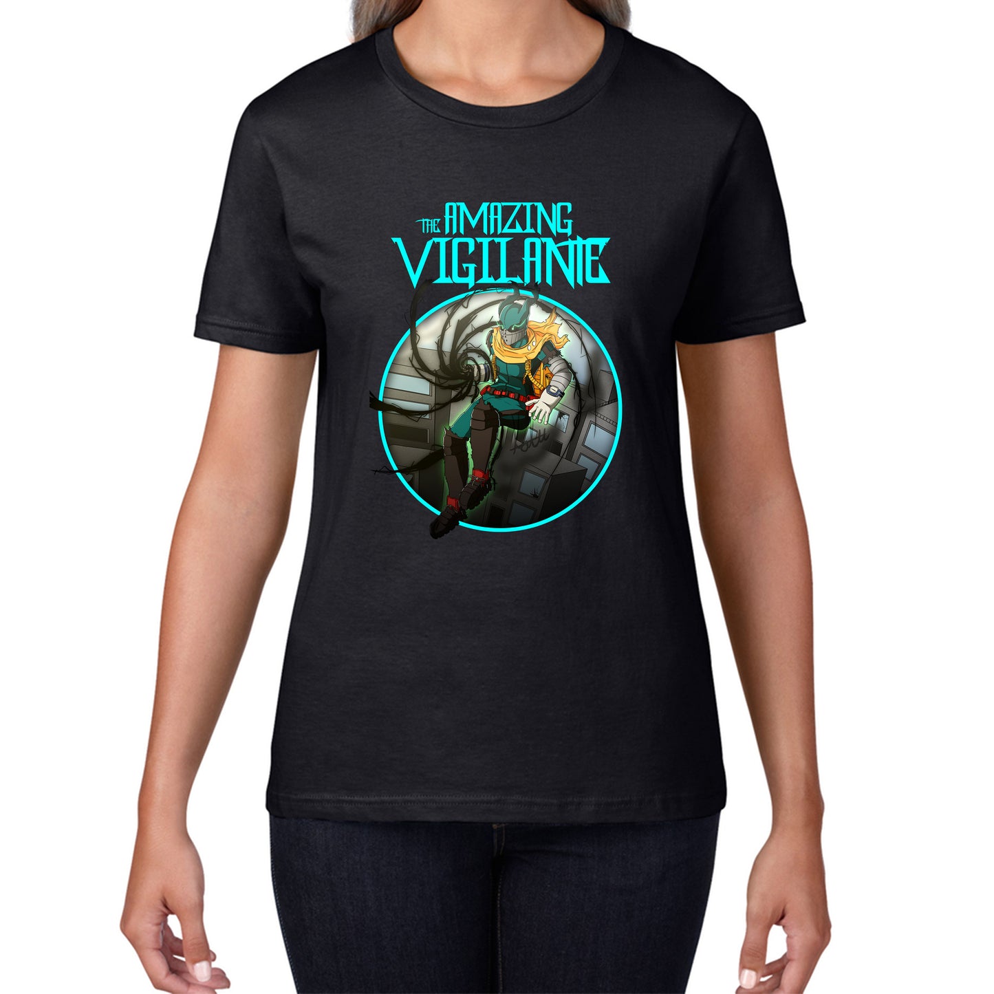 The Amazing Vigilant out of the Dark hole Vintage Graphic Cartoon Series Womens Tee Top