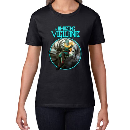 The Amazing Vigilant out of the Dark hole Vintage Graphic Cartoon Series Womens Tee Top