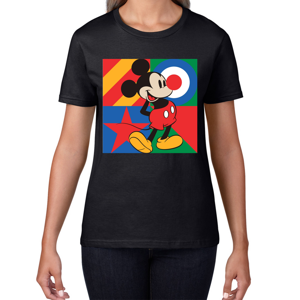 Mickey Mouse Disney Red Nose Day Ladies T Shirt. 50% Goes To Charity
