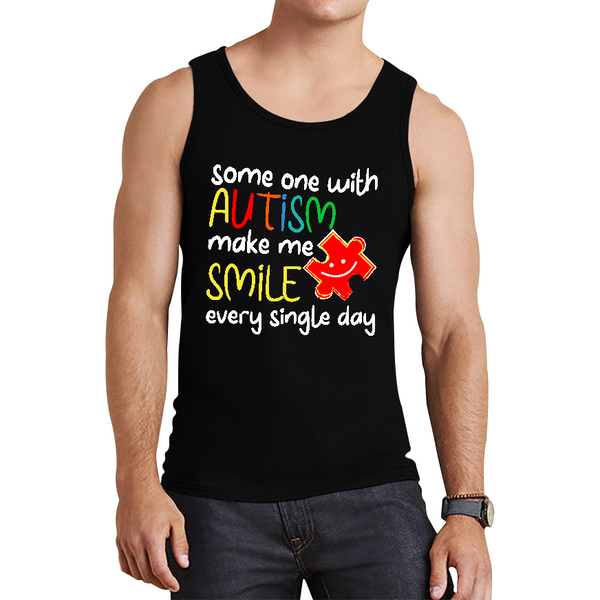 Someone With Autism Make Me Smile Every Single Day Autism Awareness Tank Top