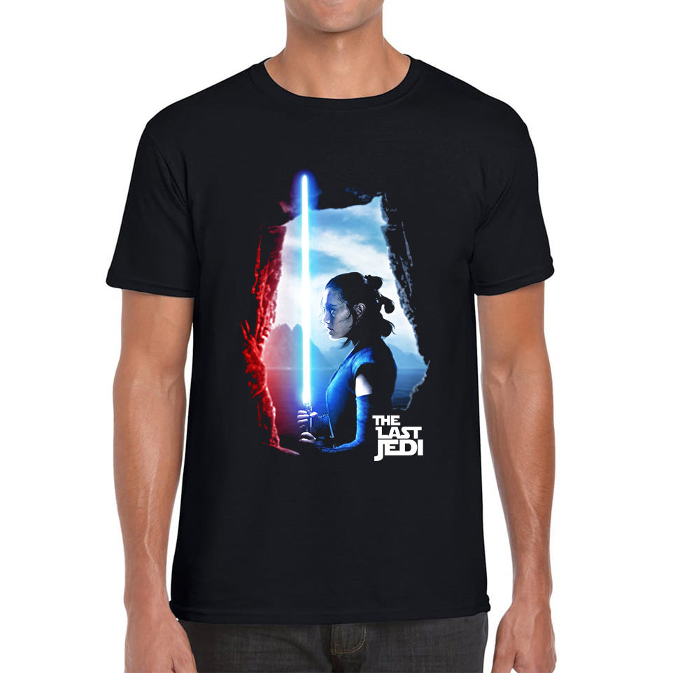The Last Jedi Star Wars Rey Lightsaber Rey Skywalker Disney Star Wars Day 46th Anniversary Female Jedi Master Mens Tee Top