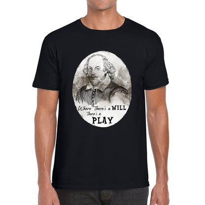 Shakespeare Shades Where There’s A Will There’s A Play National William Shakespeare Day Mens Tee Top