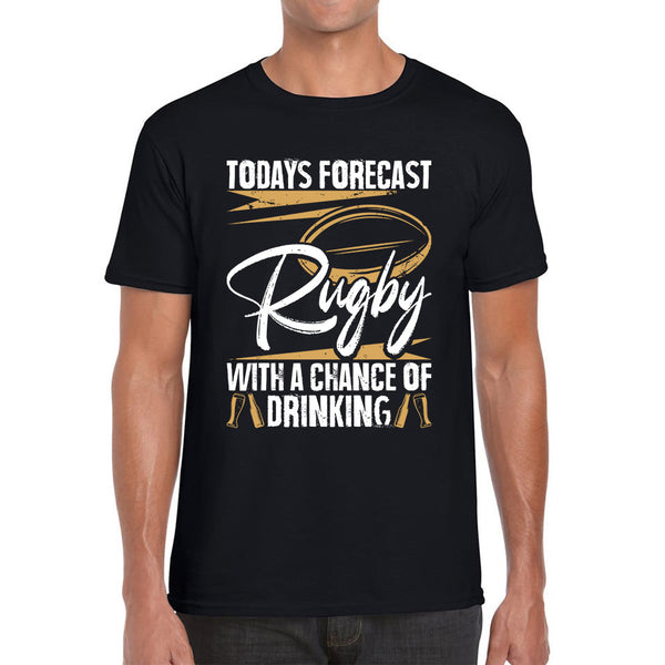 Todays Forecast Rugby With A Chance Of Drinking Europion Rugby Cup Six Nations Championship Mens Tee Top