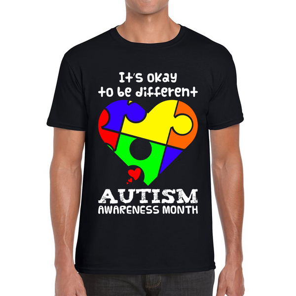 It's Ok To Be Different Autism Awareness Month Mens Tee Top