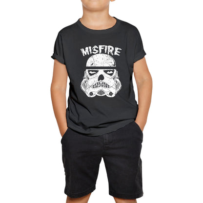 Misfire The Dark Side Made Me Do It Spoof Trooper Armor Helmet Movie Series Kids Tee