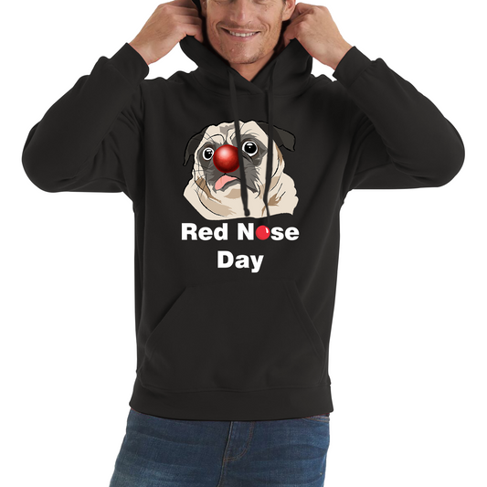 Pug Dog Red Nose Day Hoodie