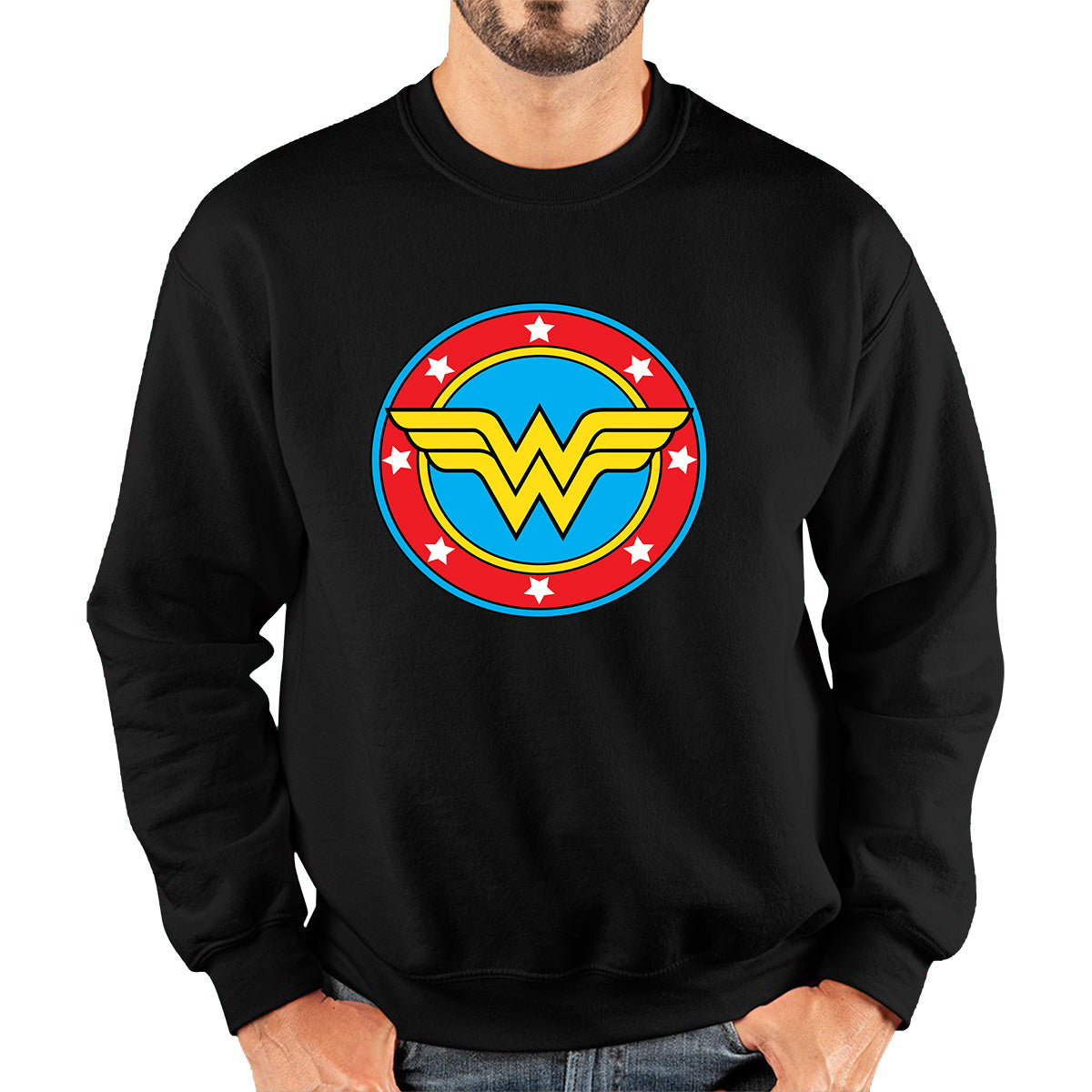 Wonder Woman Shield Logo Superhero Wonder Girl Comic Book Character Super Woman Unisex Sweatshirt