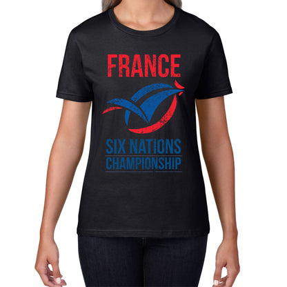 France Flag Logo Rugby Cup European Support World Six Nations Championship Womens Tee Top