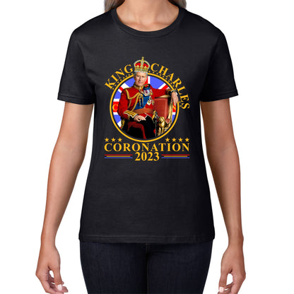 King Charles III Coronation 2023 Ruling Monarch Of England United Kingdom Royal Crown Womens Tee Top