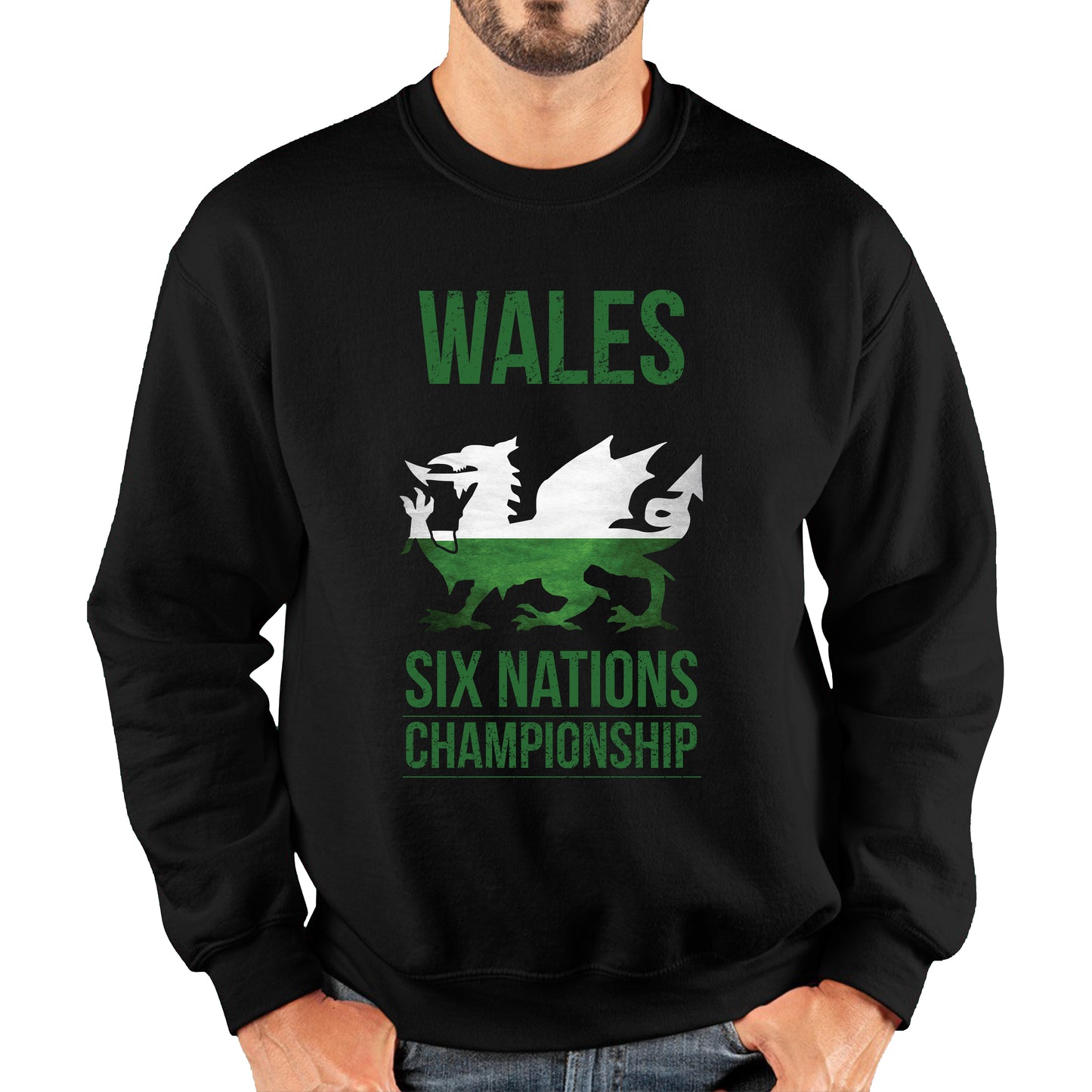Wales Flag Logo Rugby Cup European Support World Six Nations Championship Unisex Sweatshirt