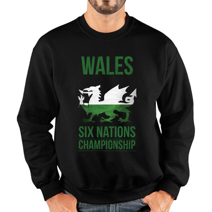 Wales Flag Logo Rugby Cup European Support World Six Nations Championship Unisex Sweatshirt