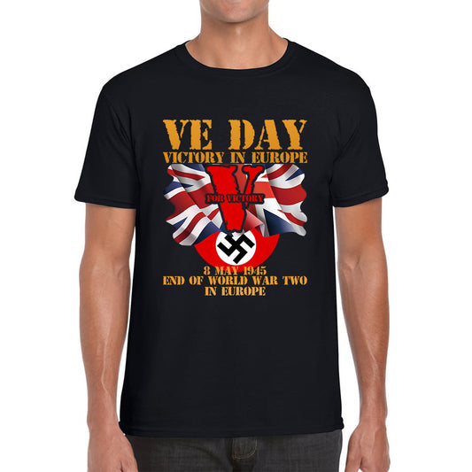 VE Day Victory In Europe End Of World War II Victory Day Armed Forces Veterans 8 May 78th Anniversary Mens Tee Top