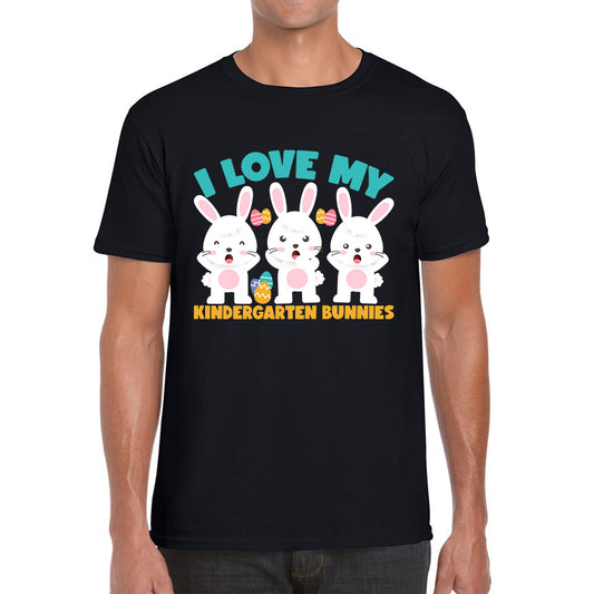 I Love My Kindergarten Bunnies Teacher Easter Bunny Teacher Back To School Mens Tee Top