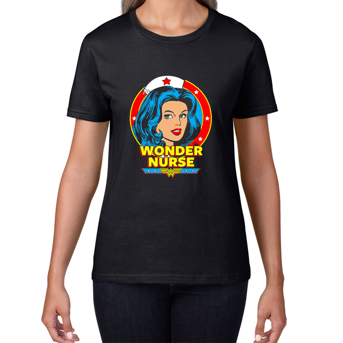 Wonder Nurse Wonder Woman Inspired Healthcare Workers Nurses Appreciation Super Nurse Super Woman Ladies Tee Top