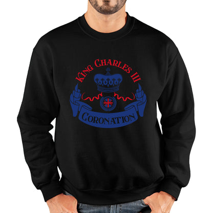 King Charles III Coronation Royal Crown CR III God Save The King Union Jack His Majesty Unisex Sweatshirt