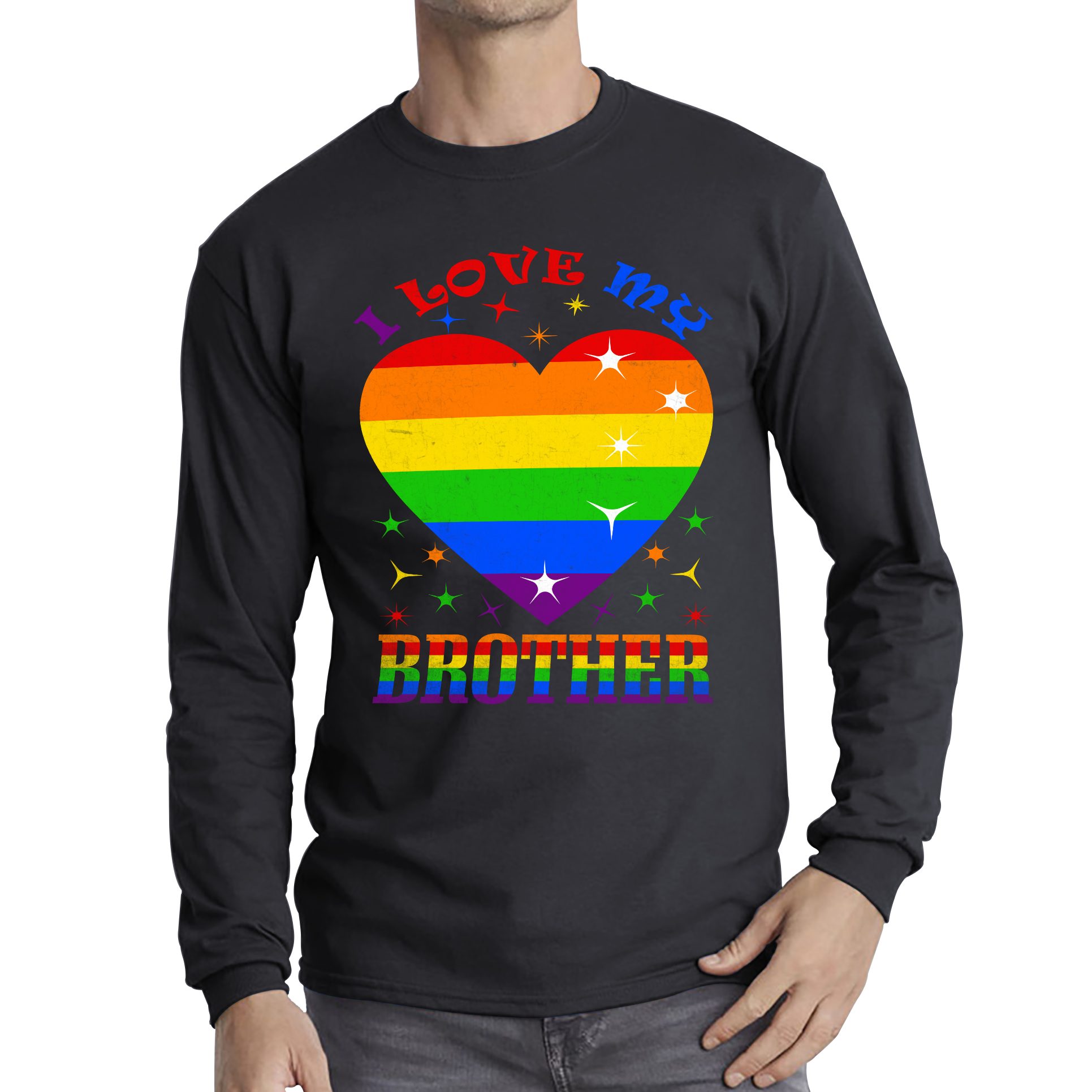 I Love My Brother LGBTQ Gay Pride Adult Long Sleeve T Shirt