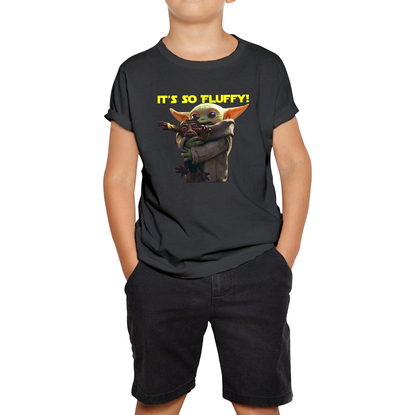 It's So Fluffy Feed Me I'm Pretty Stop Wars Dandalorian Movie Series Kids Tee