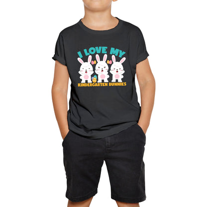 I Love My Kindergarten Bunnies Teacher Easter Bunny Teacher Back To School Kids Tee