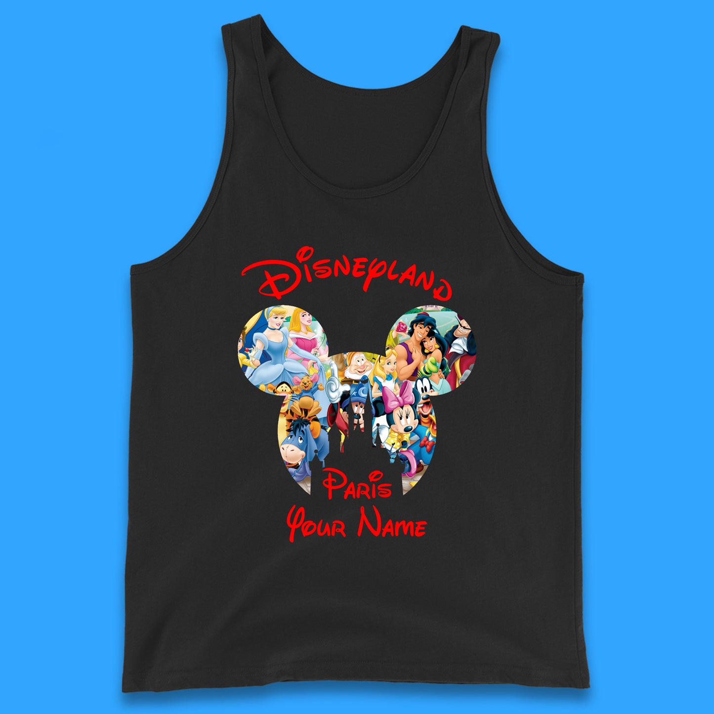 Personalised Disney Land Paris Mickey Minnie Mouse All Disney Characters Cartoons Magical Kingdom Disney Castle Disneyland Vacation Trips Tank Top