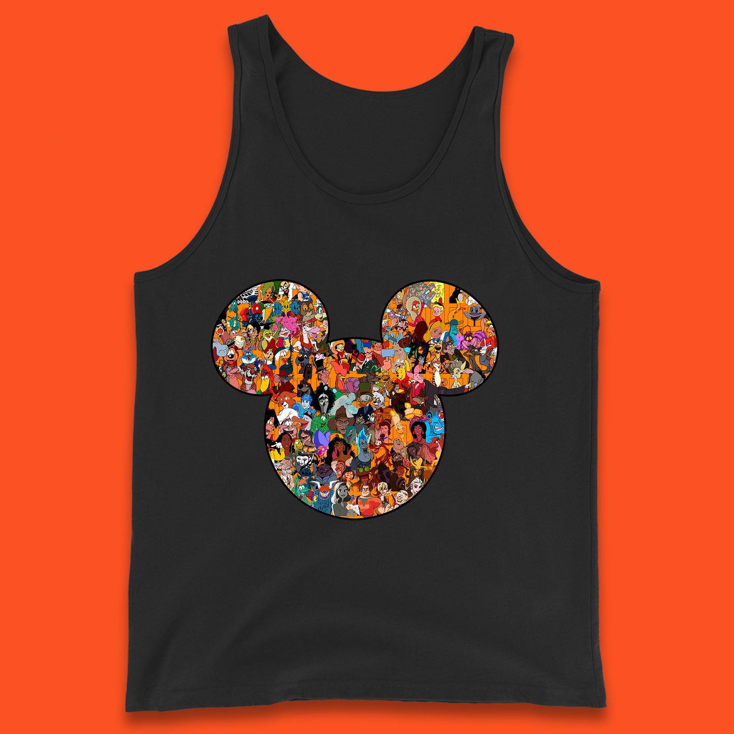 Disney Mickey Mouse Minnie Mouse Head All Disney Characters Together Disney Family Animated Cartoons Movies Characters Disney World Tank Top