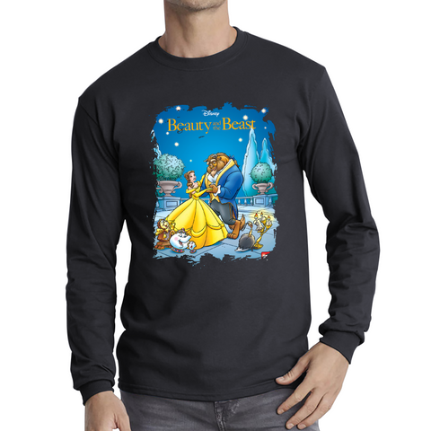 Disney Beauty and the Beast (The Story of the Movie in Comics by Bobbi Jg Weiss) Adult Long Sleeve T Shirt
