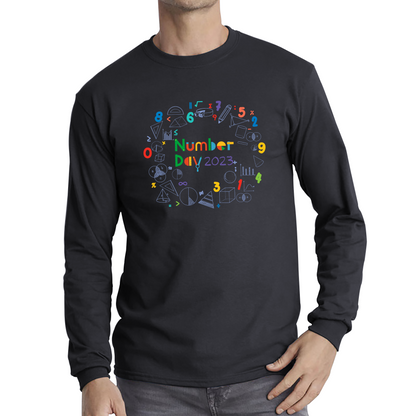 Numbers Day 2023 Maths Day Symbols School Charity Day Mathletics Long Sleeve T Shirt