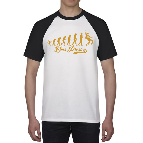 Elvis Presley Human Evolution Raglan T-Shirt American Singer Gift Baseball Tee