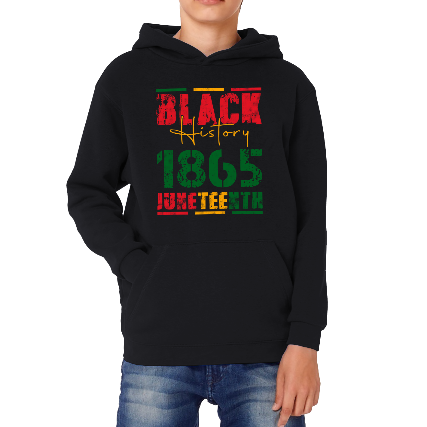 Black History 1865 Juneteenth Celebrating Black History Freedom African American Kids Hoodie
