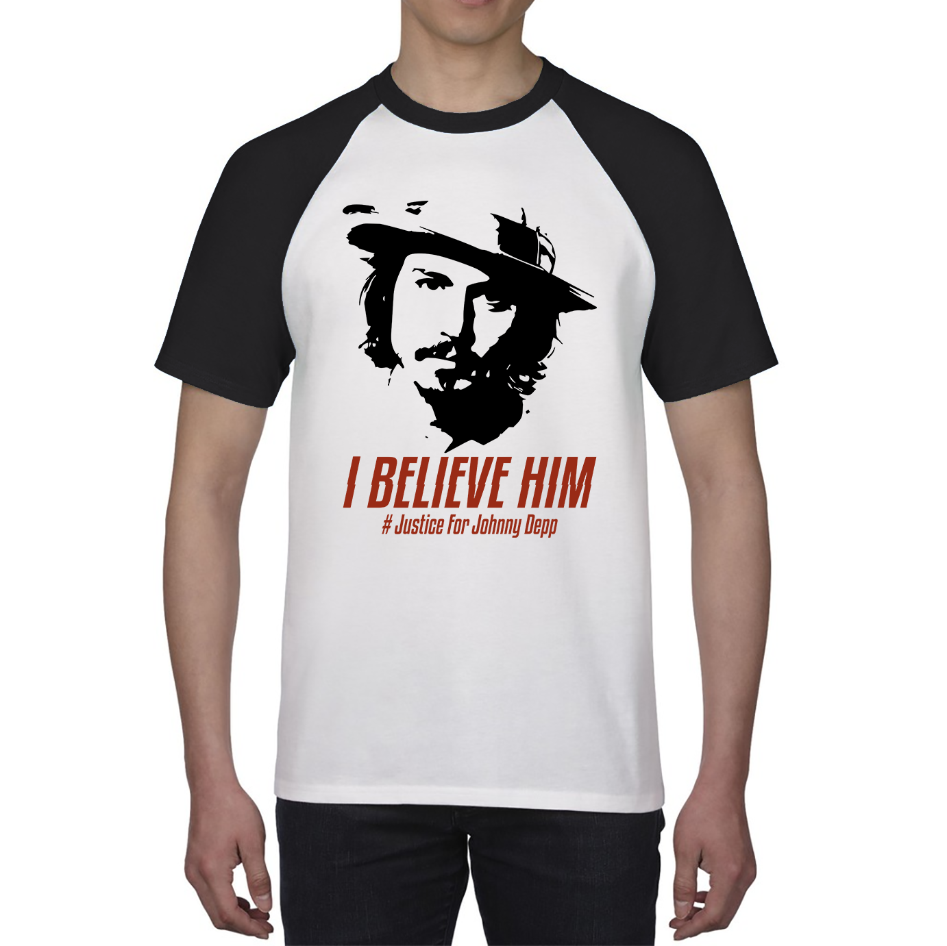 I Believe Him, Justice For Johnny Depp Shirt Stand With Johnny Depp Baseball T Shirt
