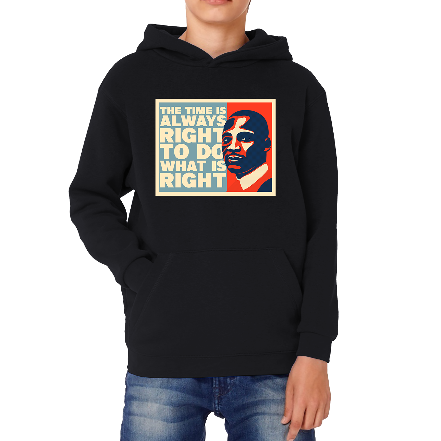 The Time Is Always Right To Do What Is Right Juneteenth Mlk Quote Black History Month Kids Hoodie