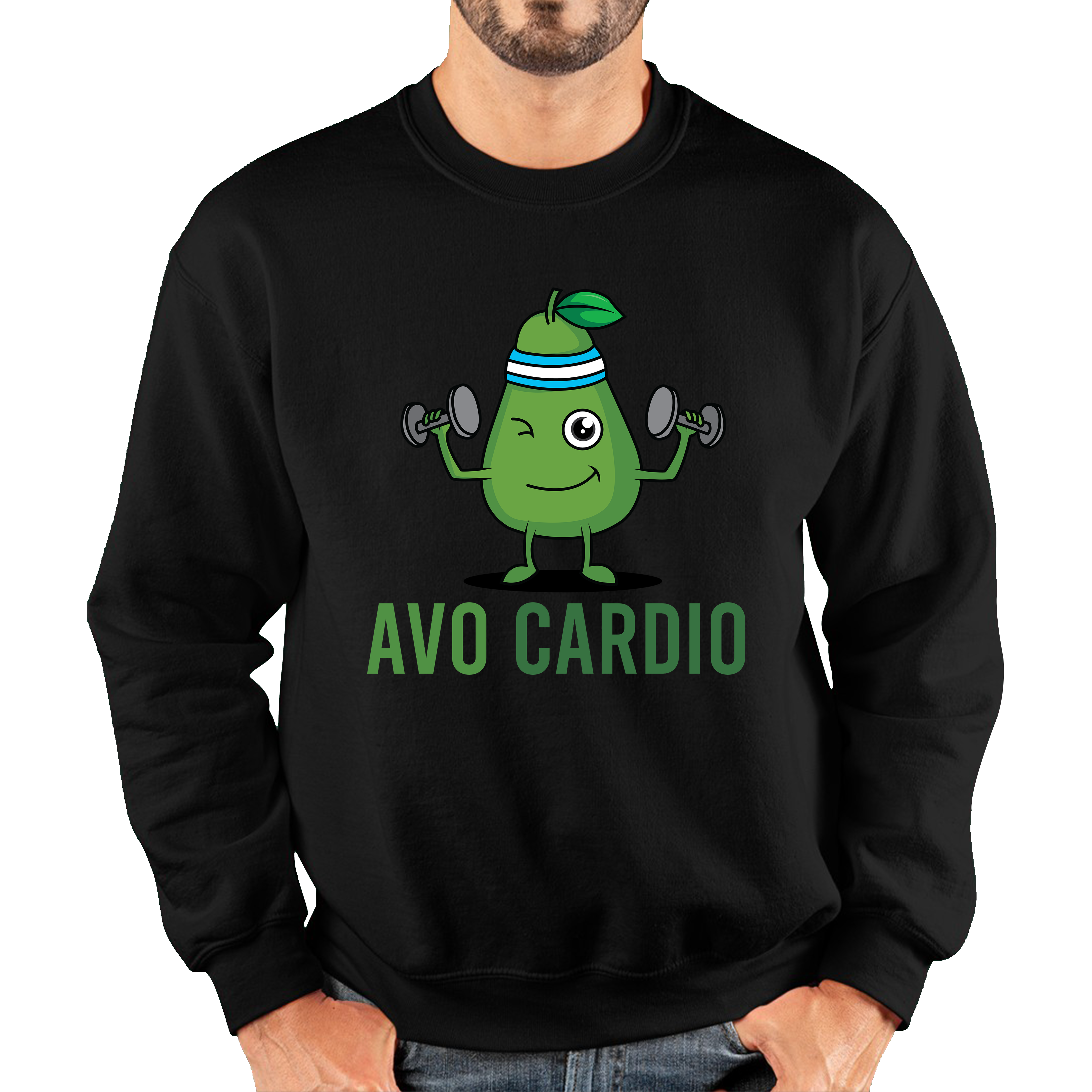 Avo Cardio Funny Avocado Fitness Adult Sweatshirt